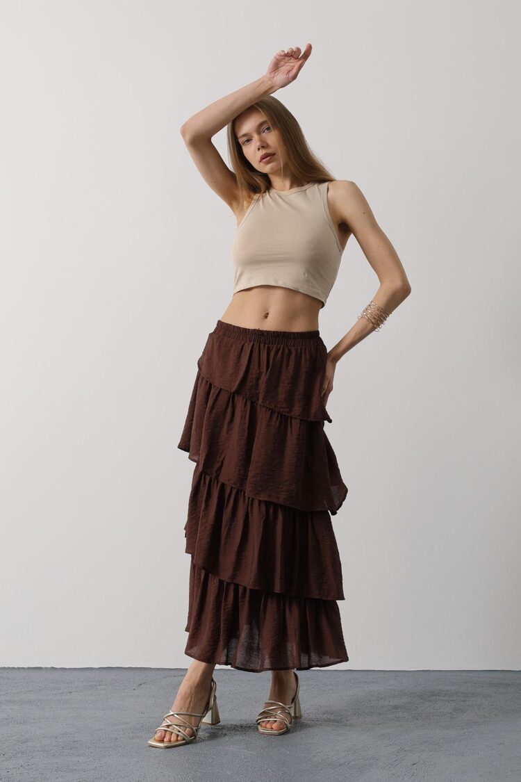 Pleated Cut Long Skirt - Producer: Reyon - Wholesale Women Clothes - TheBS Women