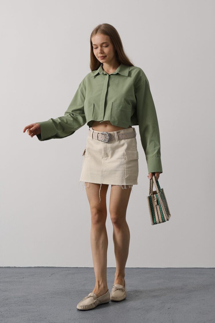 Short Size Double Pocket Shirt - Producer: Reyon - Wholesale Women Clothes - TheBS Women