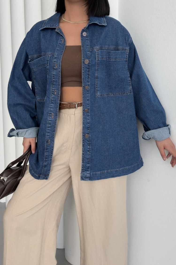 Denim Shirt With Pockets - Brand: XLove - Women & Kids, Baby Clothes Wholesale - TheBS Women