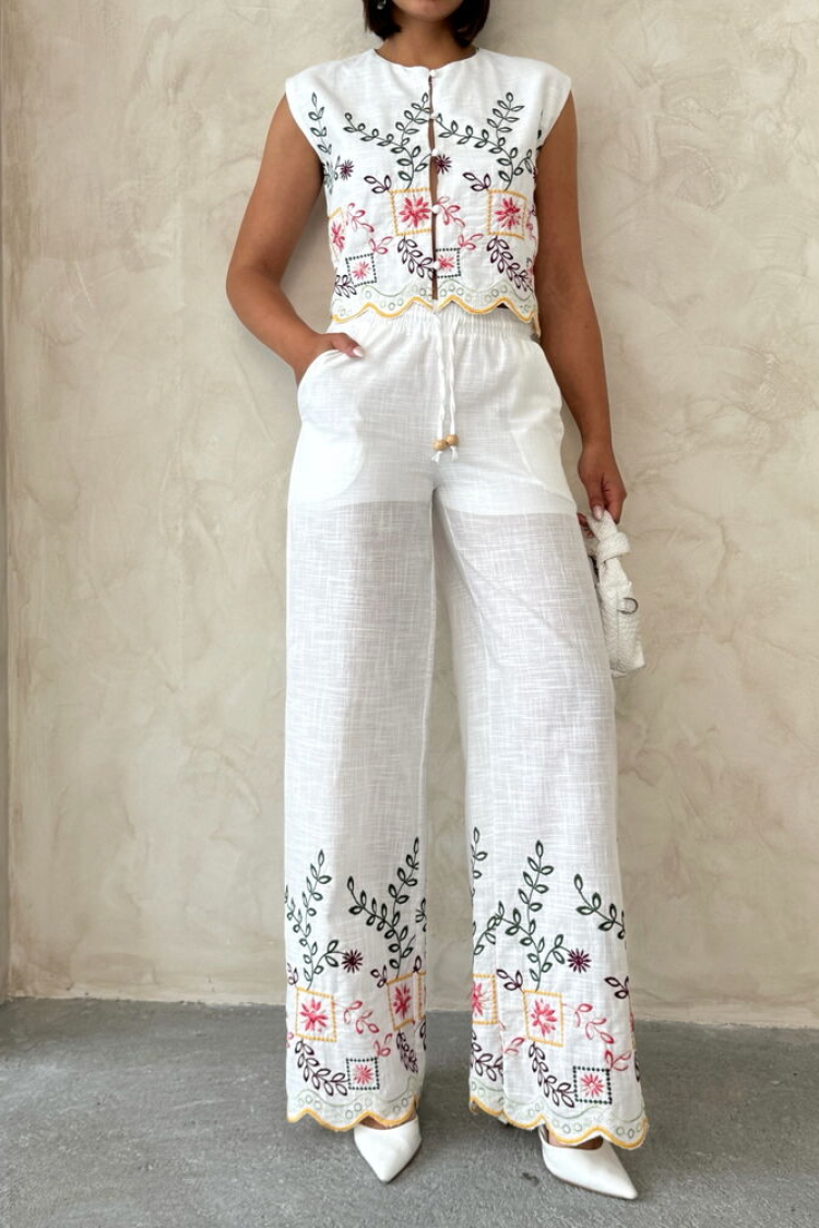 Embroidered Pants - Yellow Dsn2 - Producer: Topshow - Wholesale Women Clothes - TheBS Women