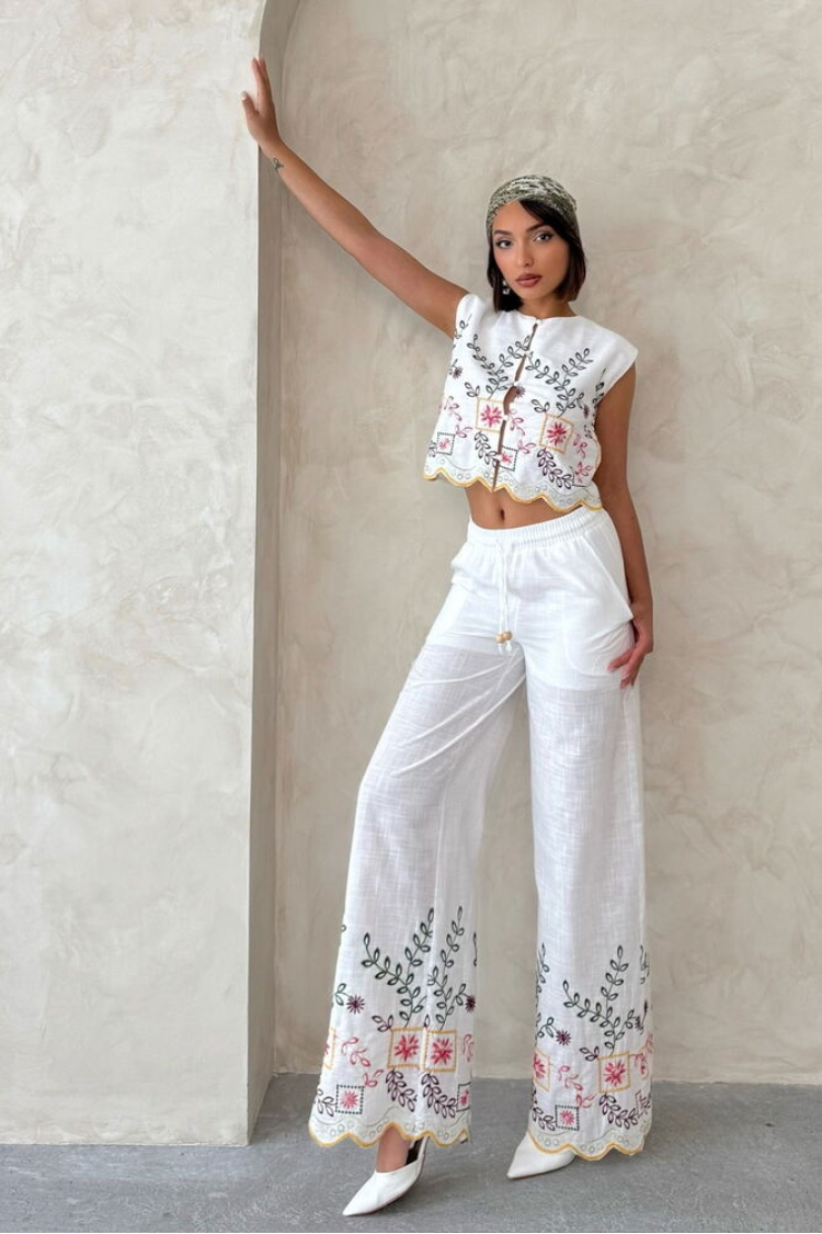 Embroidered Pants - Yellow Dsn2 - Brand: Topshow - Women & Kids, Baby Clothes Wholesale - TheBS Women