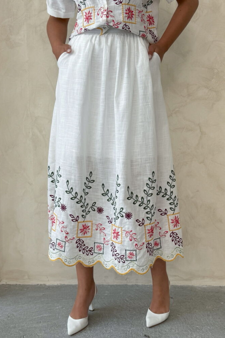 Embroidered Skirt - Yellow Dsn2 - Producer: Topshow - Wholesale Women Clothes - TheBS Women