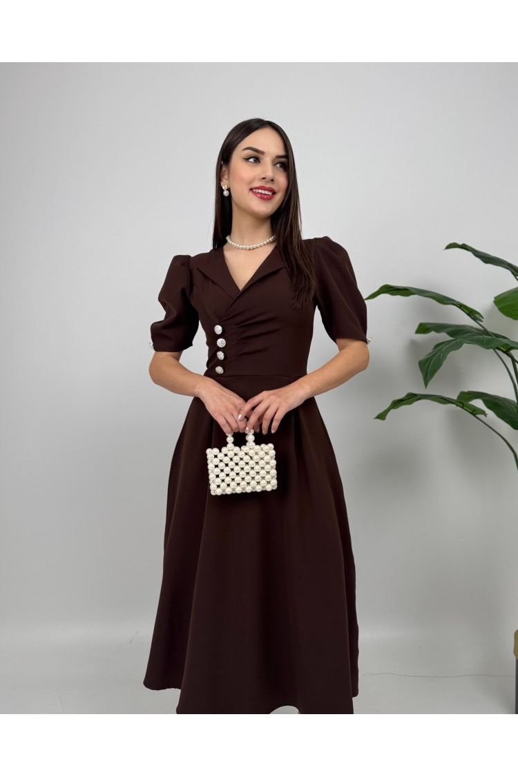 Jacket Collar Balloon Cufflinks Detail Atlas Dress - Brand: Miss Janell - Women & Kids, Baby Clothes Wholesale - TheBS Women