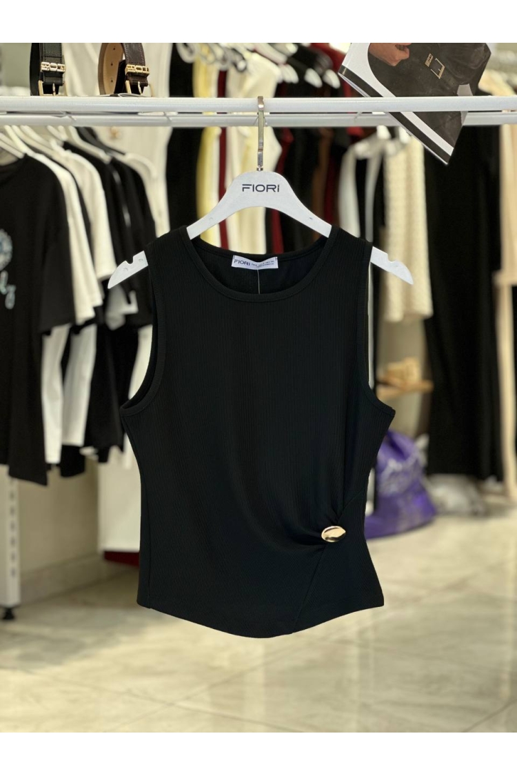 Black Blouse Slim Fit Sleeveless Cap Sleeve - Brand: Fiori - Women & Kids, Baby Clothes Wholesale - TheBS Women