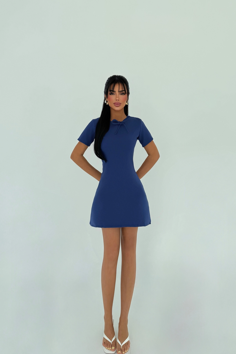 NavyFit And Flare Mini Dress - Producer: EYYO ATELIER - Wholesale Women Clothes - TheBS Women
