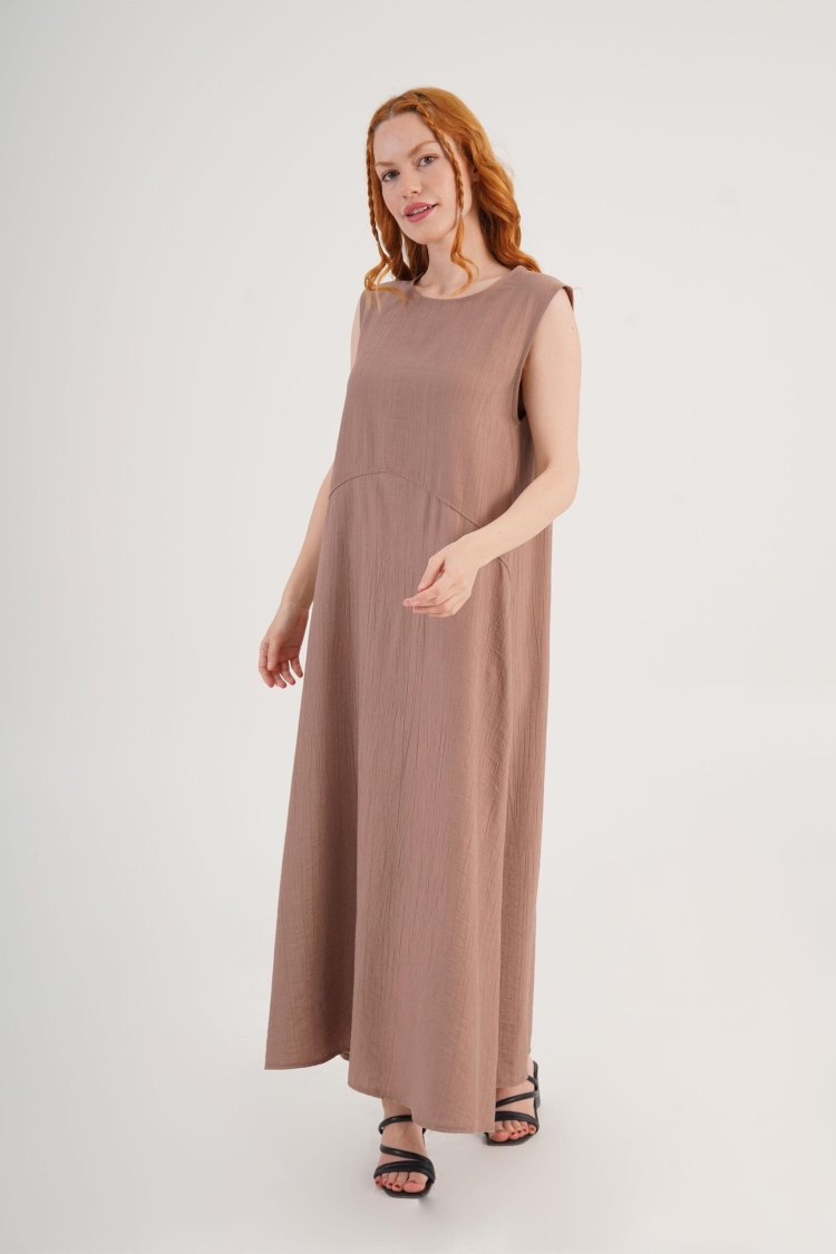 Brown Modest Elegant Shift Dress - Brand: Lustrin - Women & Kids, Baby Clothes Wholesale - TheBS Women