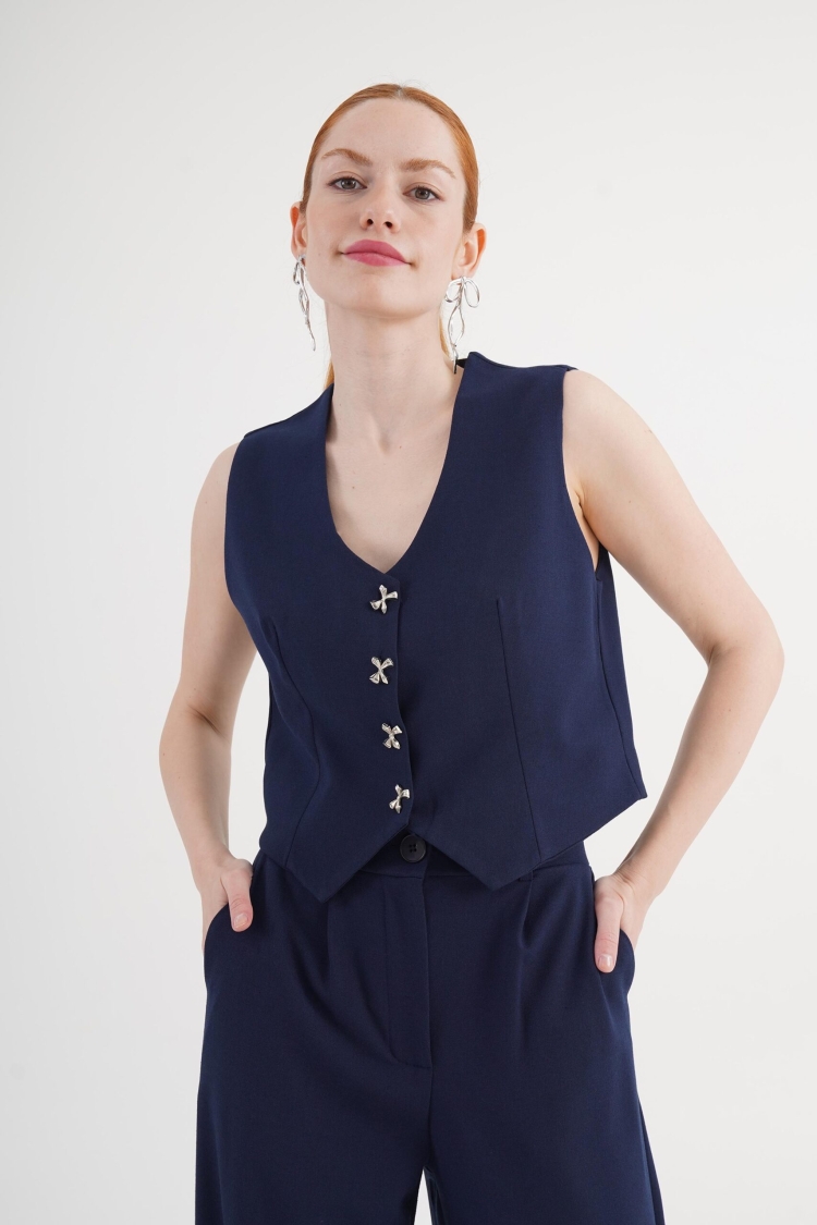 NavySet With Elegant Palazzo Pants - Brand: Lustrin - Women & Kids, Baby Clothes Wholesale - TheBS Women
