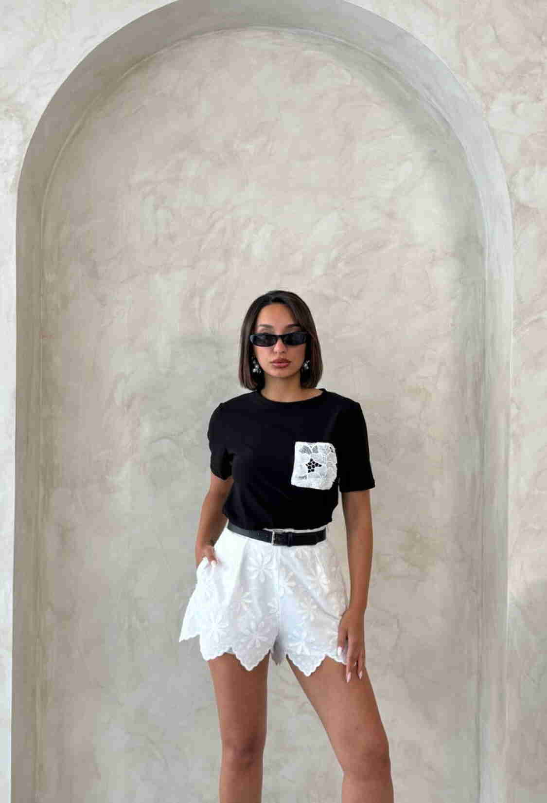 Black Casual Elegant Blouse With Short Sleeves - Brand: Topshow - Women & Kids, Baby Clothes Wholesale - TheBS Women