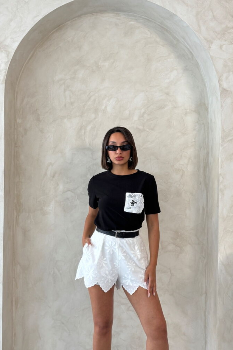 Black Casual Elegant Blouse With Short Sleeves - Producer: Topshow - Wholesale Women Clothes - TheBS Women