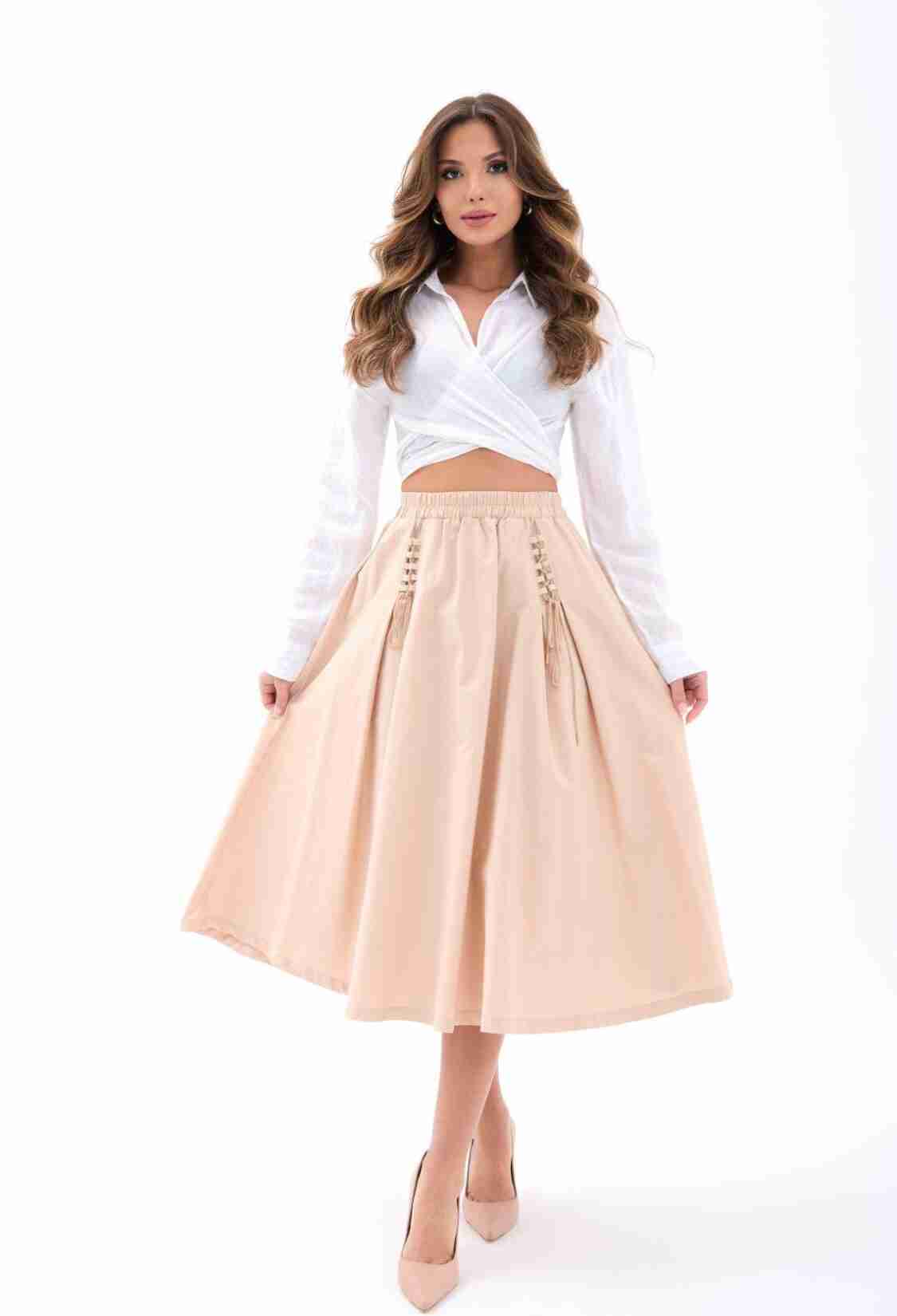 Flared High Waist Midi Skirt - Brand: Fame - Women & Kids, Baby Clothes Wholesale - TheBS Women