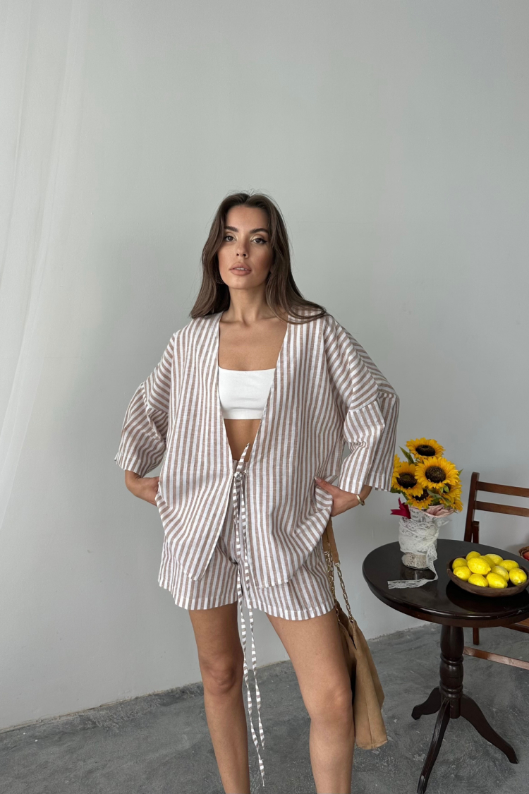 Oversized Striped Set With Tie Closure - Brand: Ello - Women & Kids, Baby Clothes Wholesale - TheBS Women