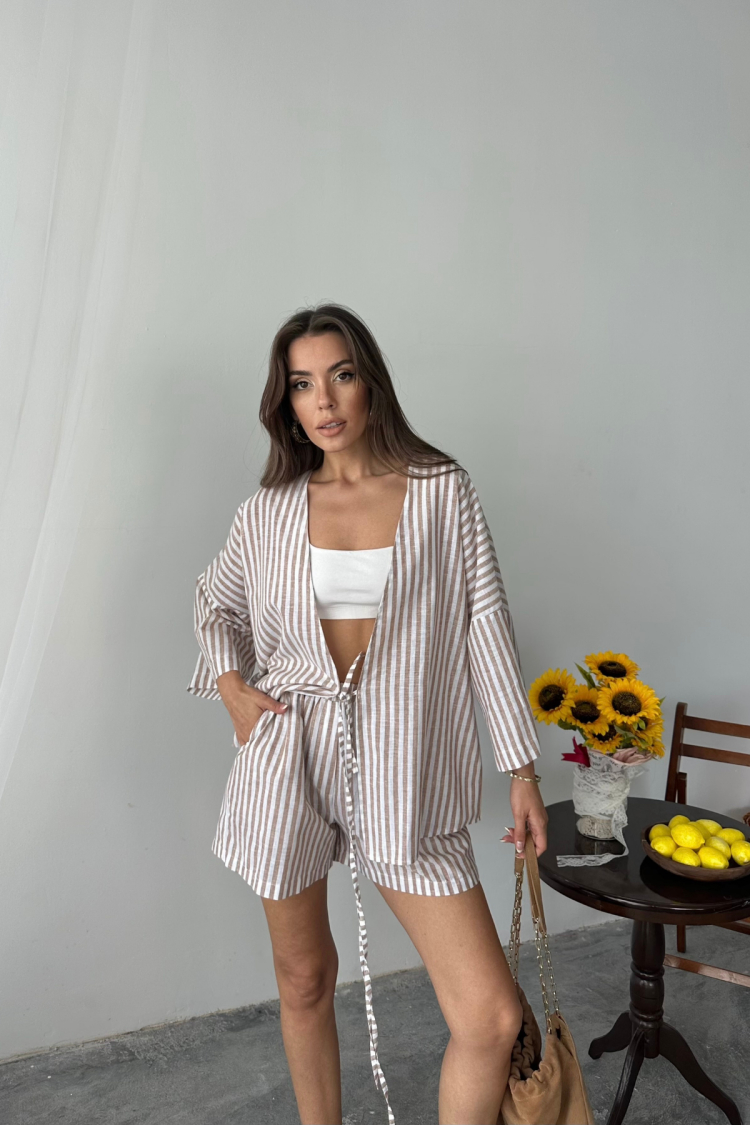 Oversized Striped Set With Tie Closure - Brand: Ello - Women & Kids, Baby Clothes Wholesale - TheBS Women