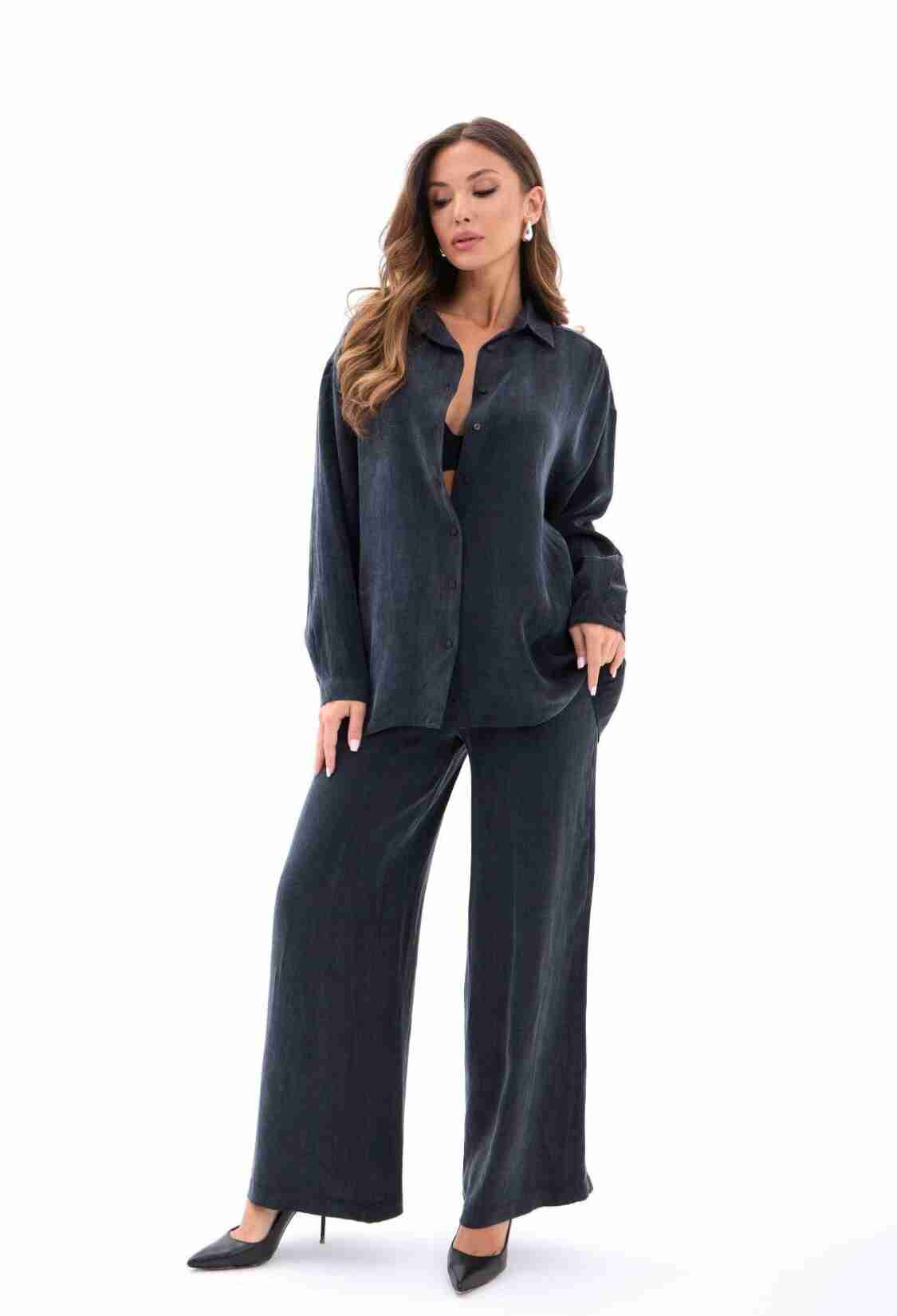 Black Oversized Fit Palazzo Set - Brand: Fame - Women & Kids, Baby Clothes Wholesale - TheBS Women