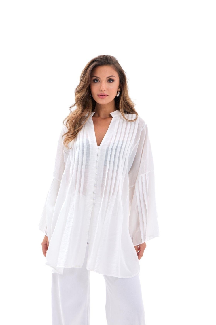 Casual Elegant Modest Boho Long Sleeve Shirt - Brand: Fame - Women & Kids, Baby Clothes Wholesale - TheBS Women