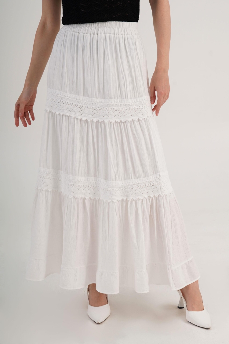Layered Maxi Skirt High Waist Pull On - Brand: Lustrin - Women & Kids, Baby Clothes Wholesale - TheBS Women