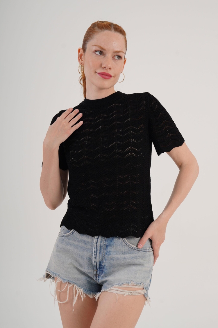 Blouse Casual Elegant High Neck Short Sleeve - Brand: Lustrin - Women & Kids, Baby Clothes Wholesale - TheBS Women
