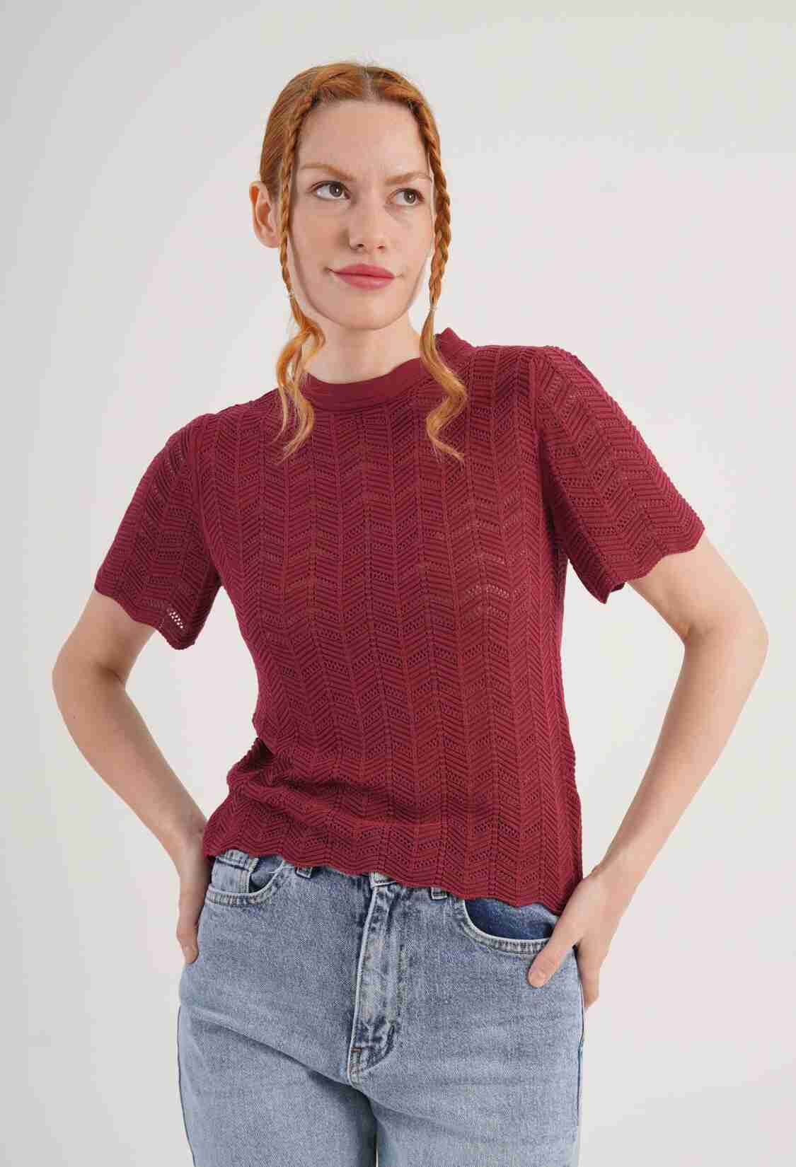 Blouse With High Neck And Short Sleeves - Brand: Lustrin - Women & Kids, Baby Clothes Wholesale - TheBS Women