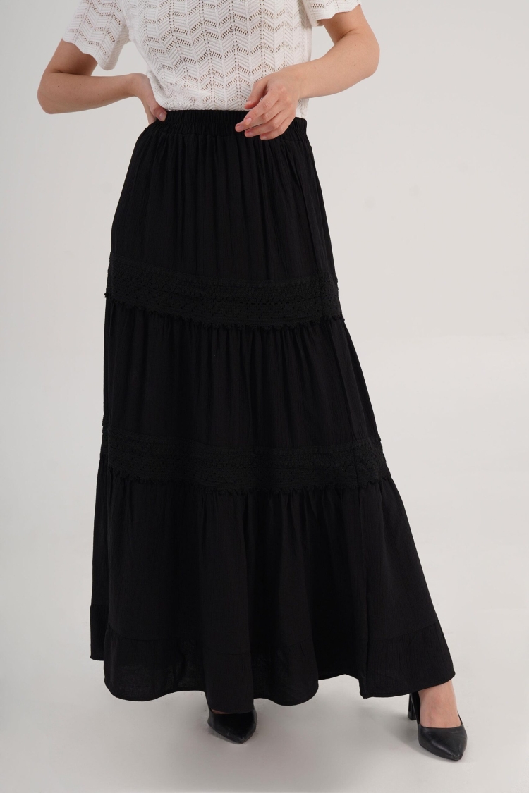Layered Maxi Skirt High Waist Pull On - Brand: Lustrin - Women & Kids, Baby Clothes Wholesale - TheBS Women