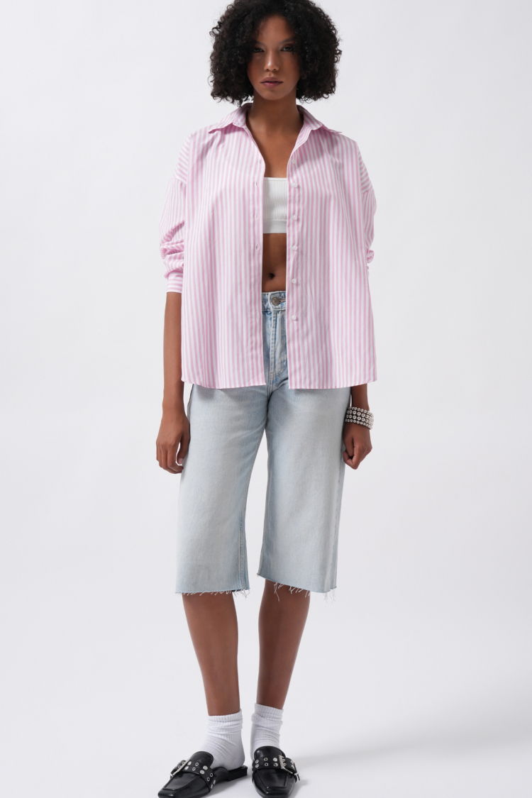 Striped Casual Oversized Shirt - Producer: Black Fashion - Wholesale Women Clothes - TheBS Women