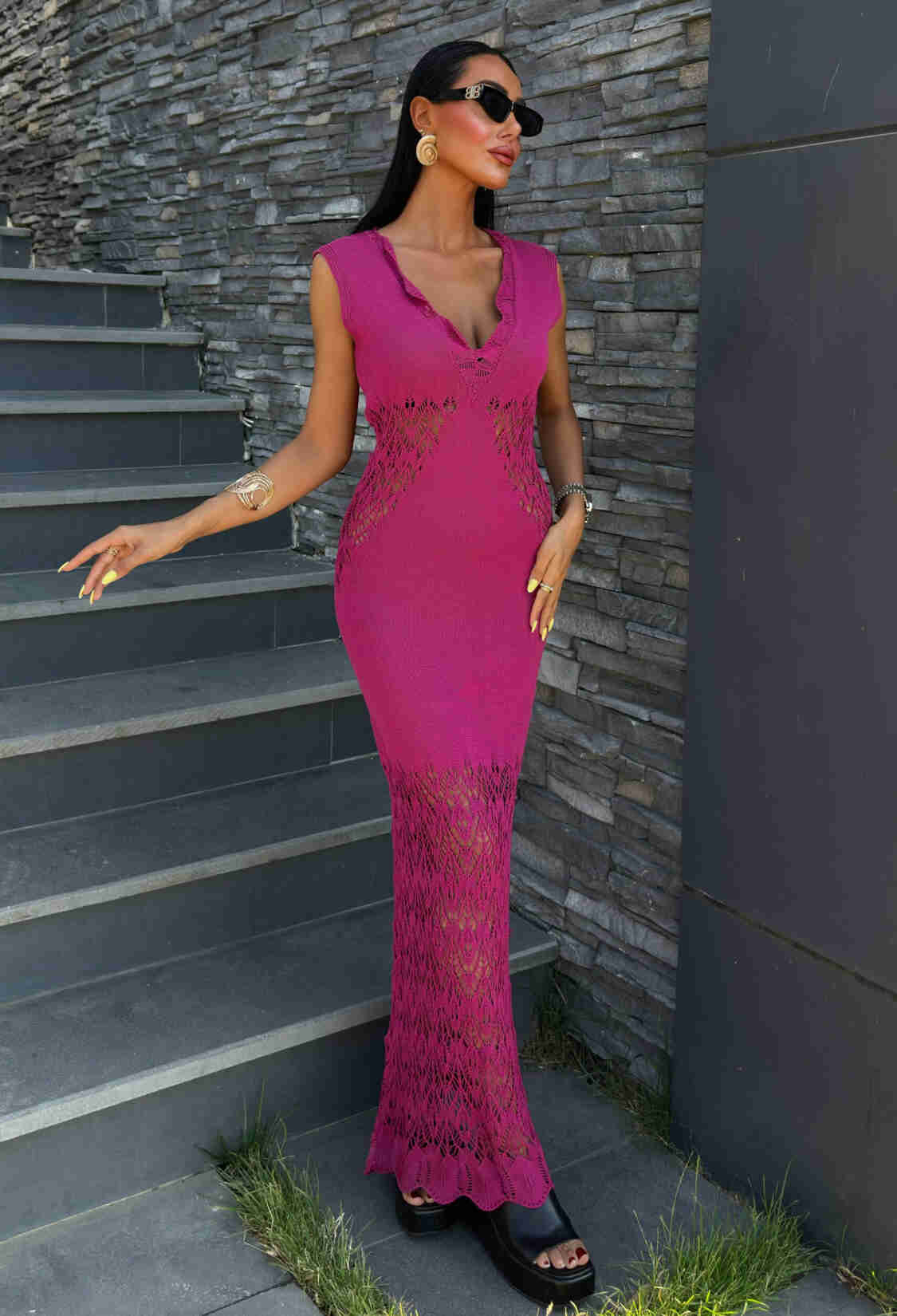 Collar Wavy Openwork Detail Knitwear Suit - Brand: Sobe Istanbul - Women & Kids, Baby Clothes Wholesale - TheBS Women