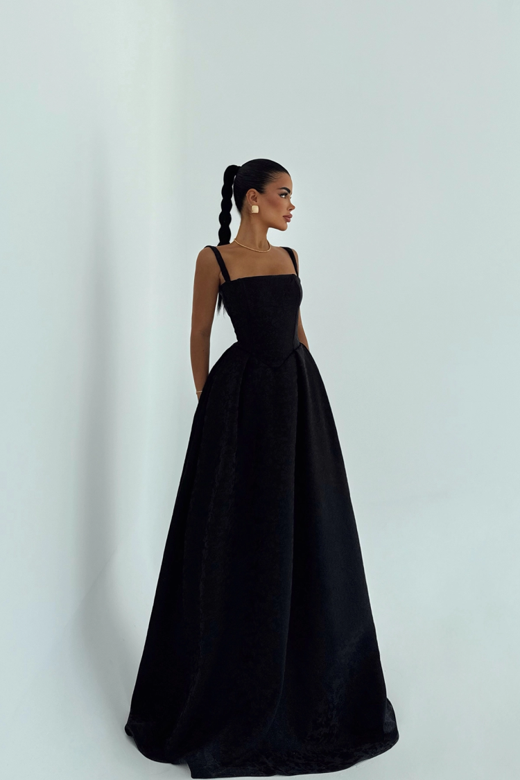 Elegant Black Fit And Flare Dress - Producer: EYYO ATELIER - Wholesale Women Clothes - TheBS Women