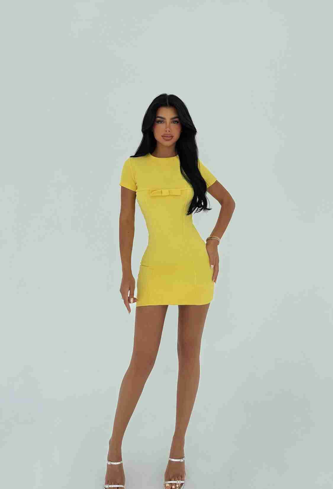 Bodycon Mini Dress With Short Sleeves - Brand: EYYO ATELIER - Women & Kids, Baby Clothes Wholesale - TheBS Women