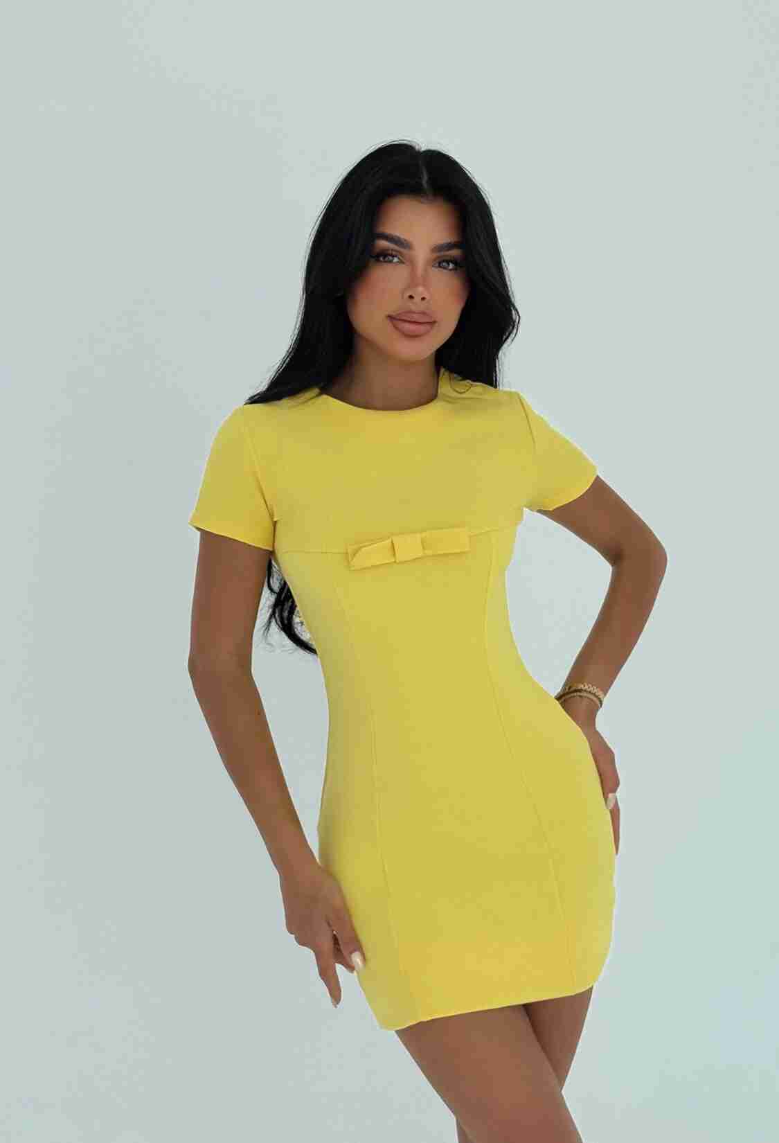 Bodycon Mini Dress With Short Sleeves - Brand: EYYO ATELIER - Women & Kids, Baby Clothes Wholesale - TheBS Women