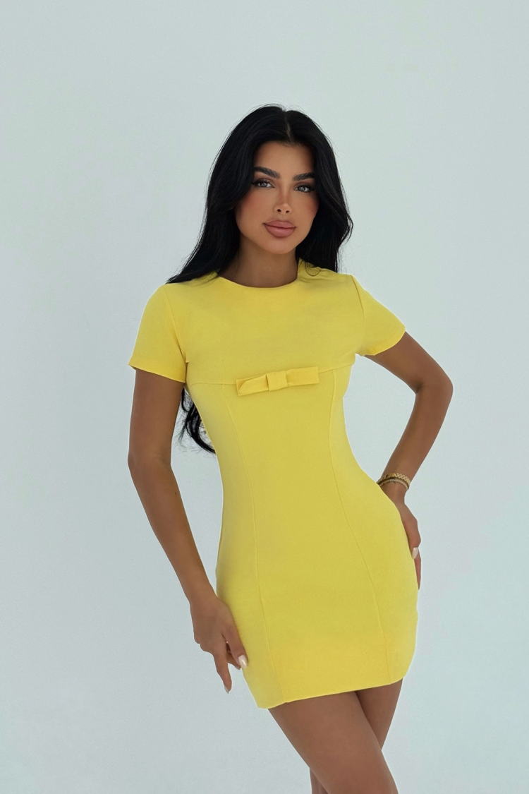 Bodycon Mini Dress With Short Sleeves - Producer: EYYO ATELIER - Wholesale Women Clothes - TheBS Women