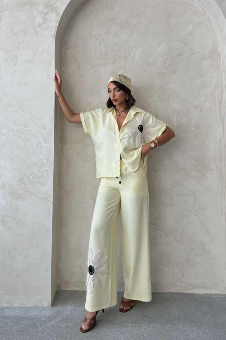 Beige Palazzo Pants With Wide Leg And Drawstring - Producer: Topshow - Wholesale Women Clothes - TheBS Women