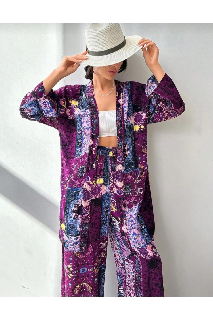 Elegant Kimono With Floral Patchwork Design - Brand: My Jest Fashion - Women & Kids, Baby Clothes Wholesale - TheBS Women