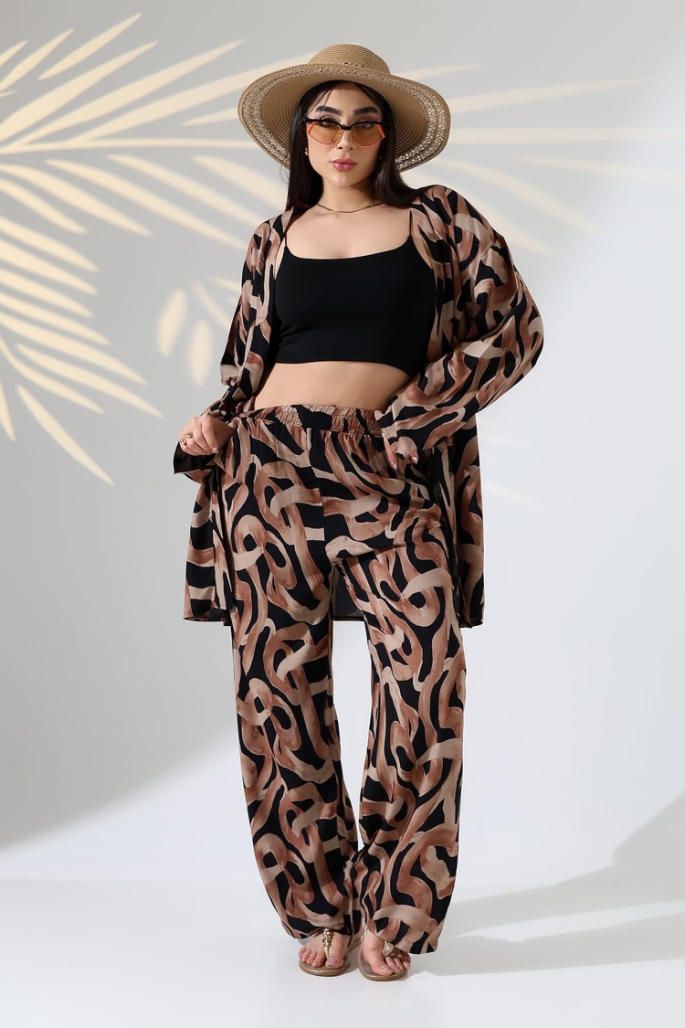 Black Kimono With Oversized Fit And Brush Stroke Pattern - Brand: My Jest Fashion - Women & Kids, Baby Clothes Wholesale - TheBS Women