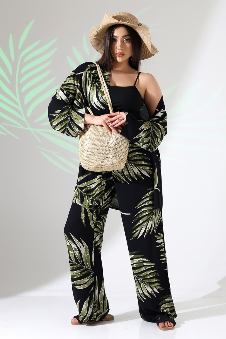 Black Tropical Long Sleeve Kimono - Brand: My Jest Fashion - Women & Kids, Baby Clothes Wholesale - TheBS Women