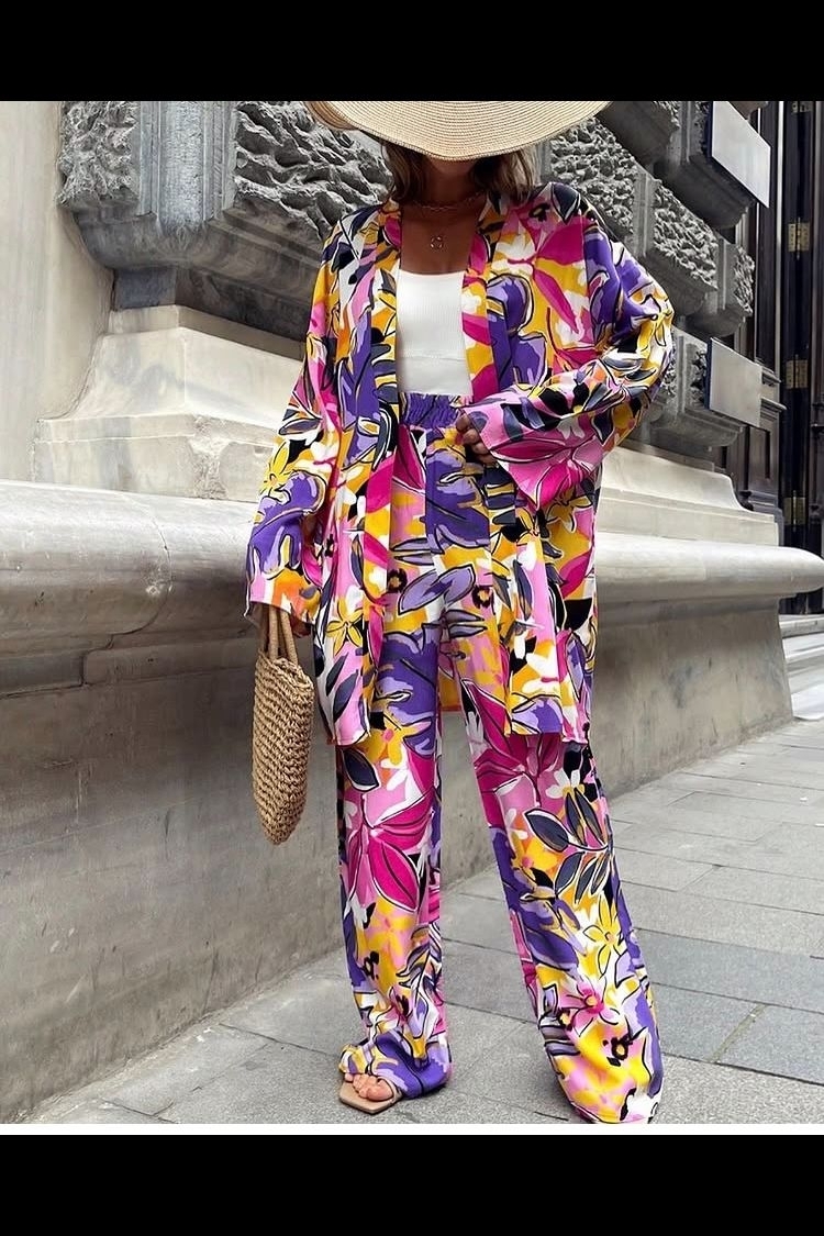 Purple Boho Kimono With Floral Pattern - Producer: My Jest Fashion - Wholesale Women Clothes - TheBS Women