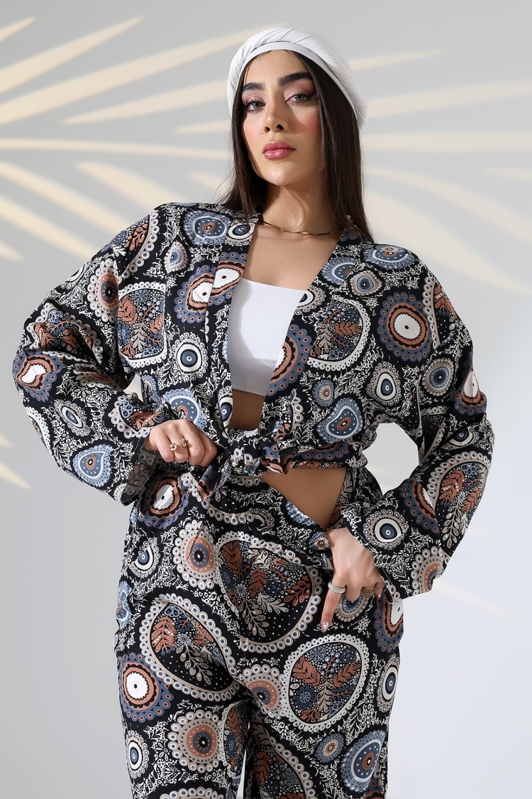 Black Boho Kimono With Paisley Print - Brand: My Jest Fashion - Women & Kids, Baby Clothes Wholesale - TheBS Women