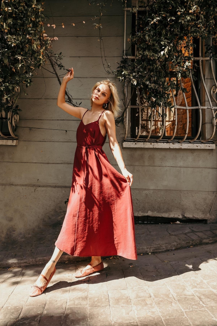 Sleeveless V-Neck Maxi Slip Dress - Brand: Reyon - Women & Kids, Baby Clothes Wholesale - TheBS Women