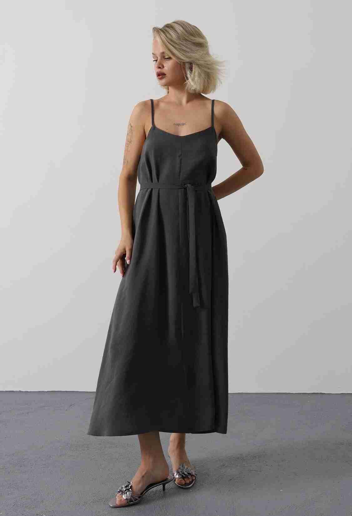 Black Slip Dress With V-Neck For Party & Wedding - Brand: Reyon - Women & Kids, Baby Clothes Wholesale - TheBS Women