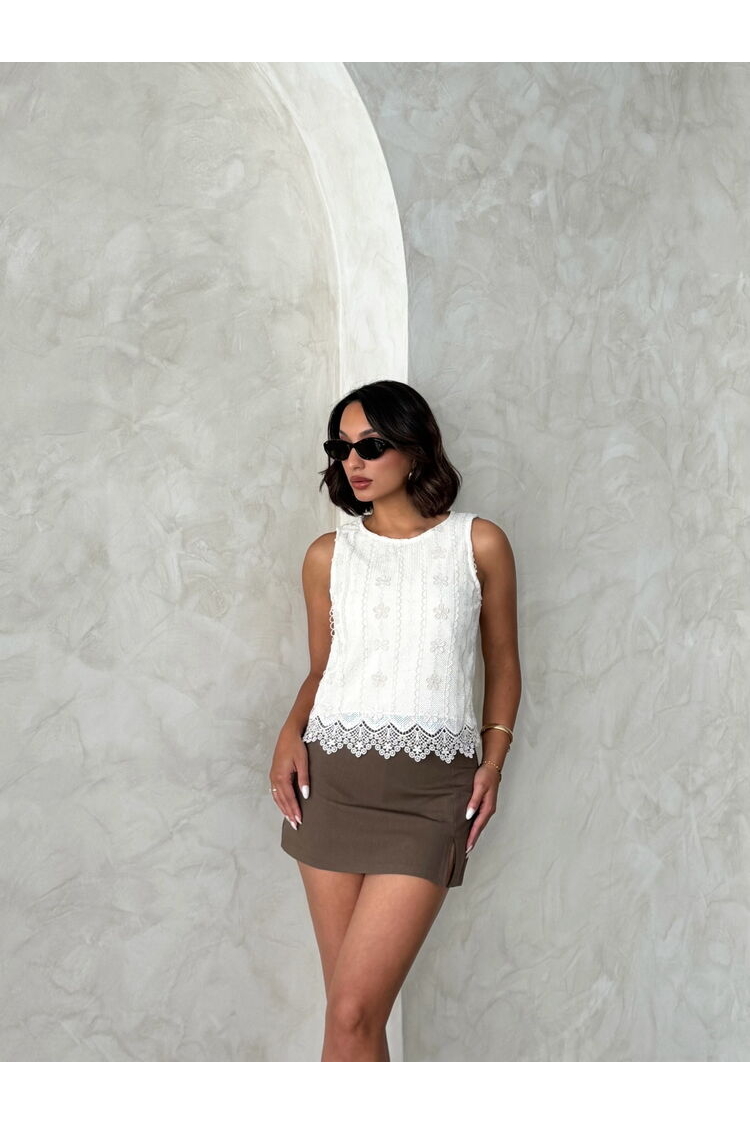 White Sleeveless Casual Blouse - Brand: Topshow - Women & Kids, Baby Clothes Wholesale - TheBS Women