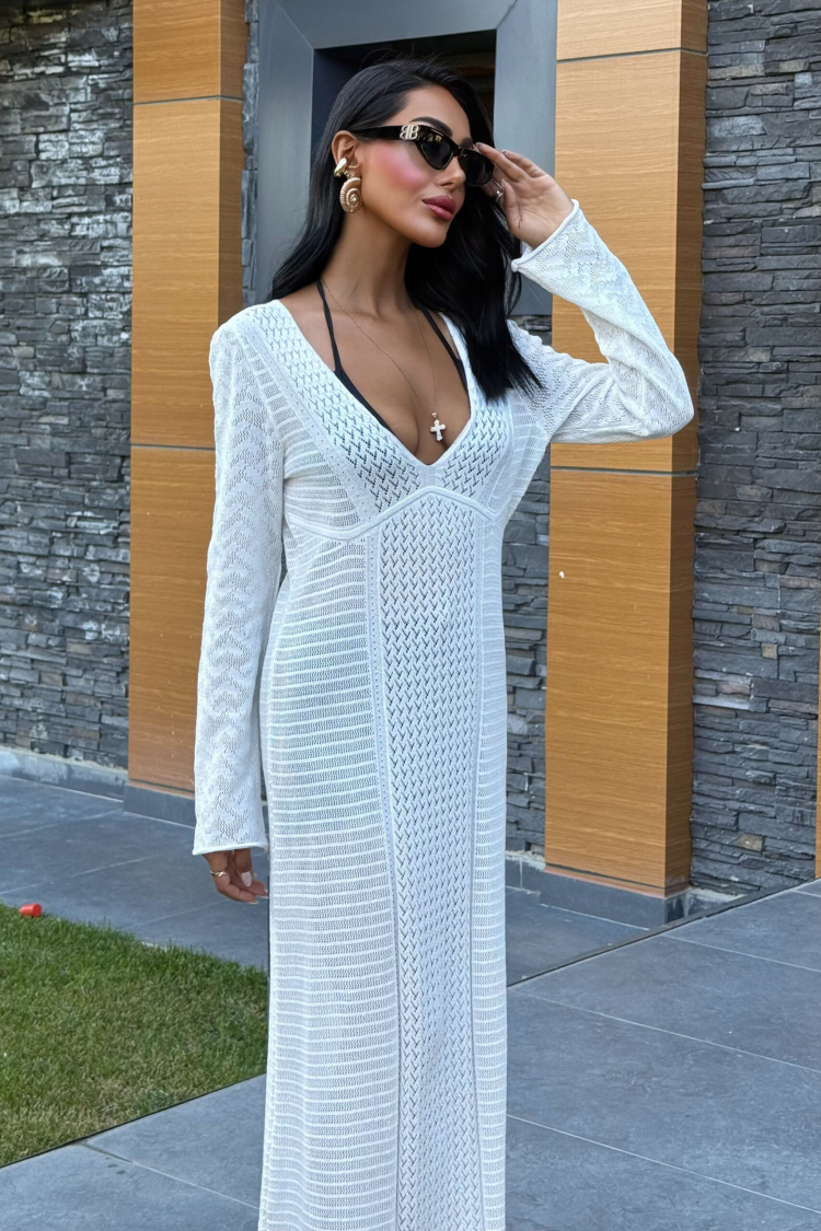 Openwork V Neck Dress - Brand: Sobe Istanbul - Women & Kids, Baby Clothes Wholesale - TheBS Women