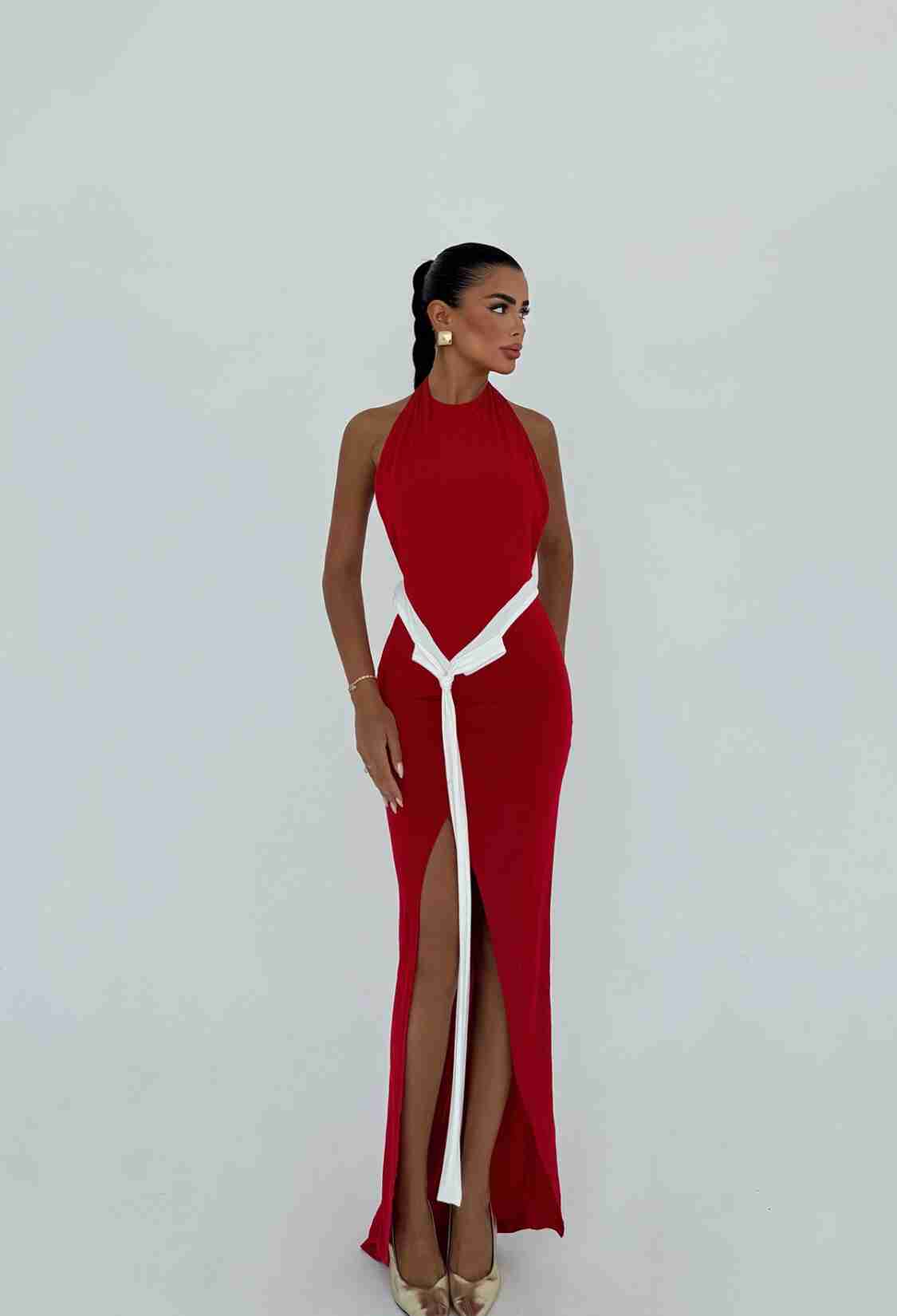 Bodycon Halter Neck Dress - Floor Length - Brand: EYYO ATELIER - Women & Kids, Baby Clothes Wholesale - TheBS Women