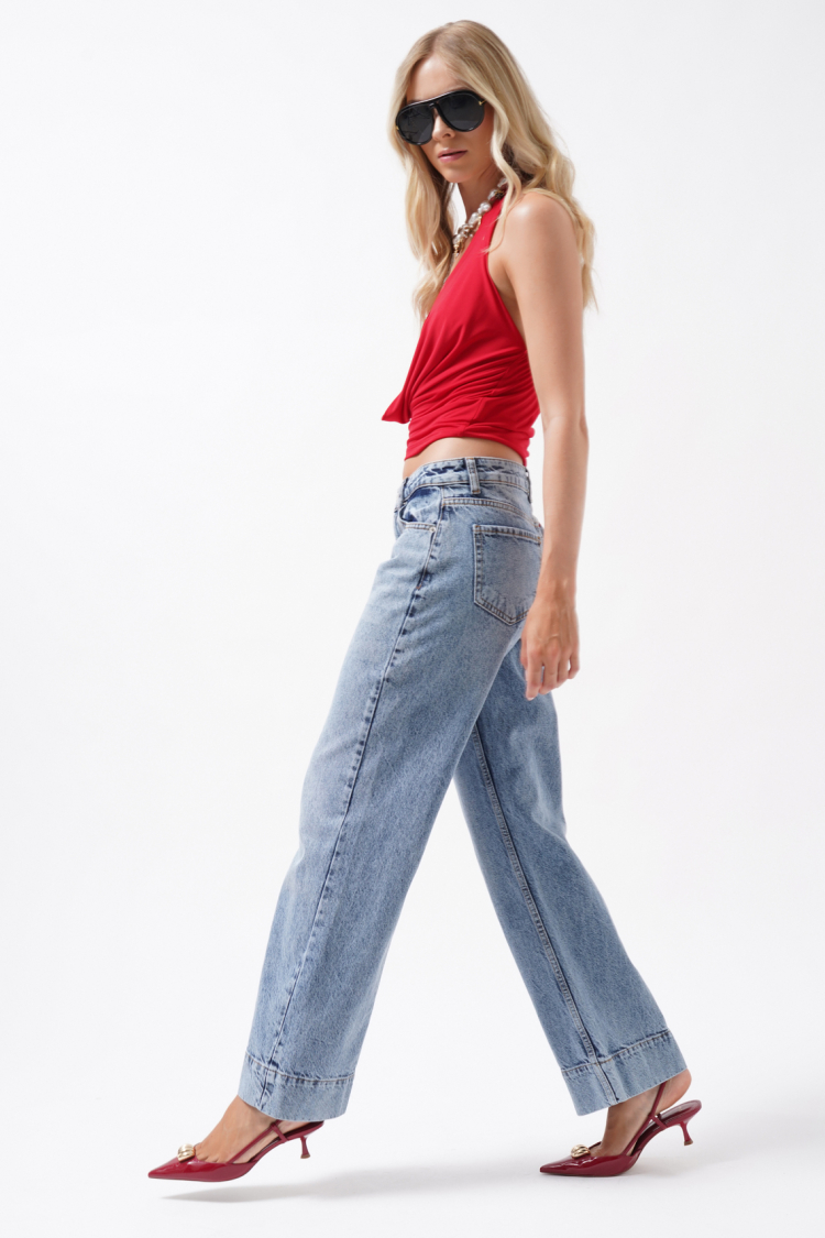 Mom Jeans With High Waist And Straight Leg - Producer: Black Fashion - Wholesale Women Clothes - TheBS Women