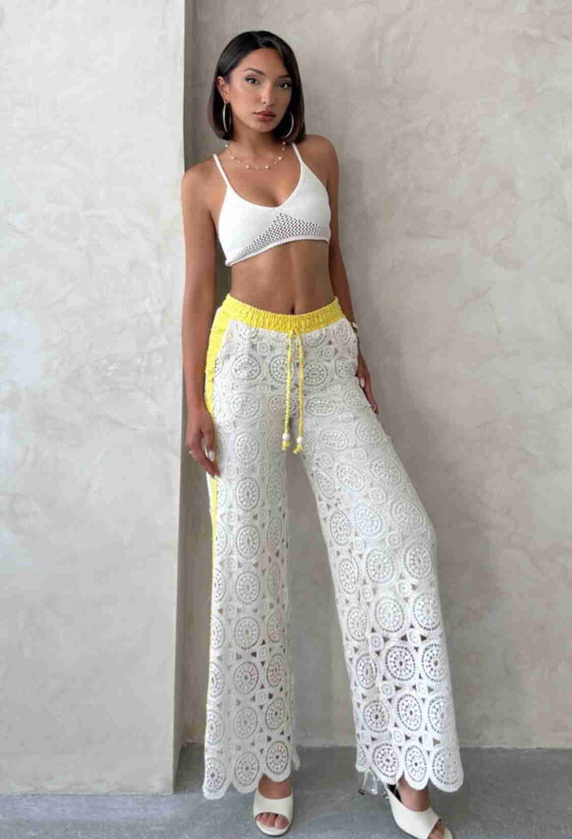 White Palazzo Pants High Waist Wide Leg - Brand: Topshow - Women & Kids, Baby Clothes Wholesale - TheBS Women