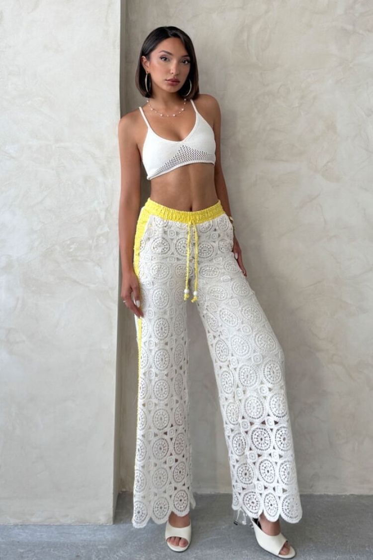White Palazzo Pants High Waist Wide Leg - Brand: Topshow - Women & Kids, Baby Clothes Wholesale - TheBS Women