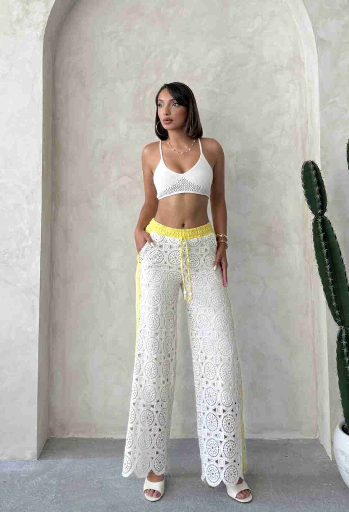 White Palazzo Pants High Waist Wide Leg - Brand: Topshow - Women & Kids, Baby Clothes Wholesale - TheBS Women