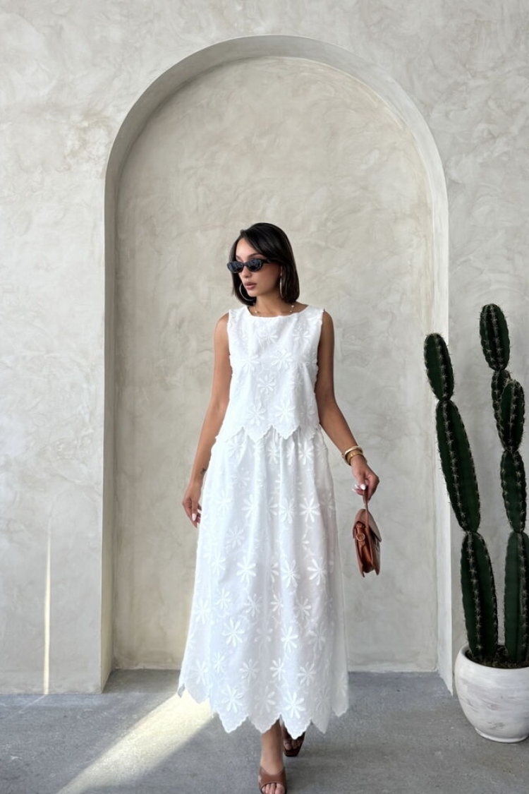 Flared Maxi Skirt With Floral Pattern - Producer: Topshow - Wholesale Women Clothes - TheBS Women