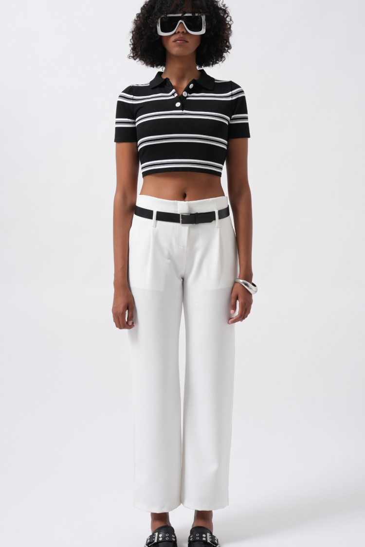 Belt Detail High Waist Trousers - Producer: Black Fashion - Wholesale Women Clothes - TheBS Women