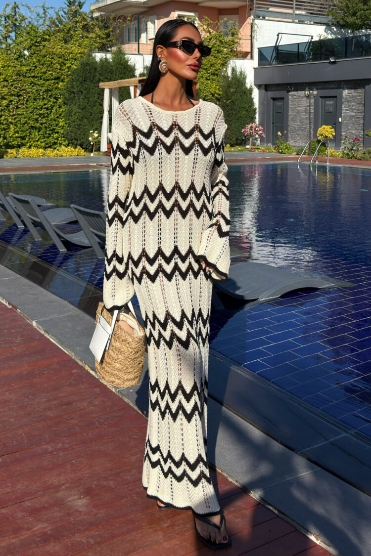 Openwork Dress With Beaded Detail - Multicolored - Producer: Sobe Istanbul - Wholesale Women Clothes - TheBS Women