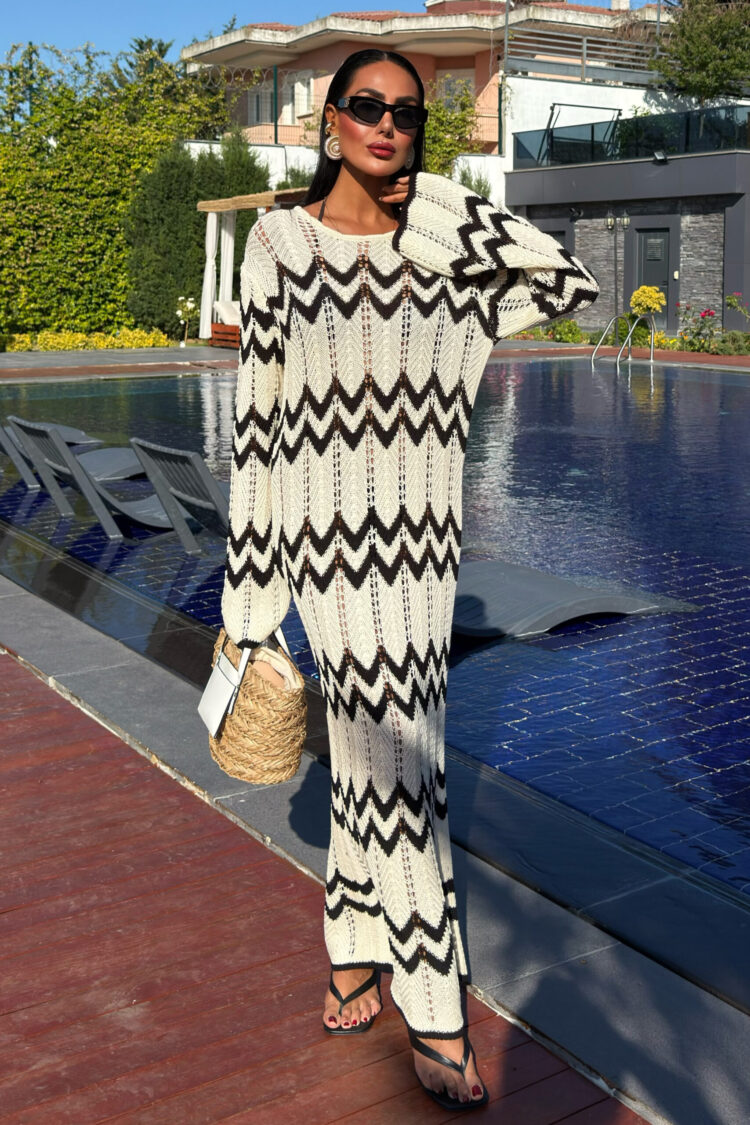 Openwork Dress With Beaded Detail - Multicolored - Producer: Sobe Istanbul - Wholesale Women Clothes - TheBS Women