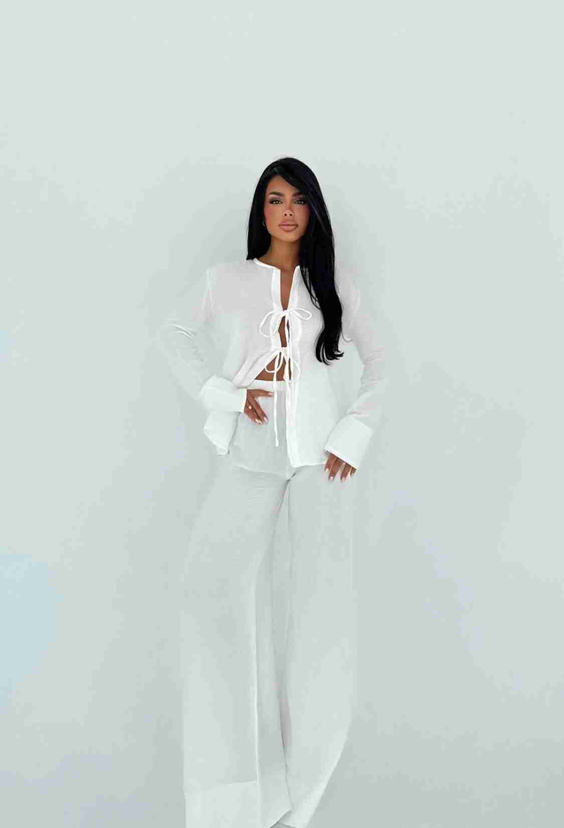 Elegant Suit With Wide Leg Palazzo Pants - Brand: EYYO ATELIER - Women & Kids, Baby Clothes Wholesale - TheBS Women