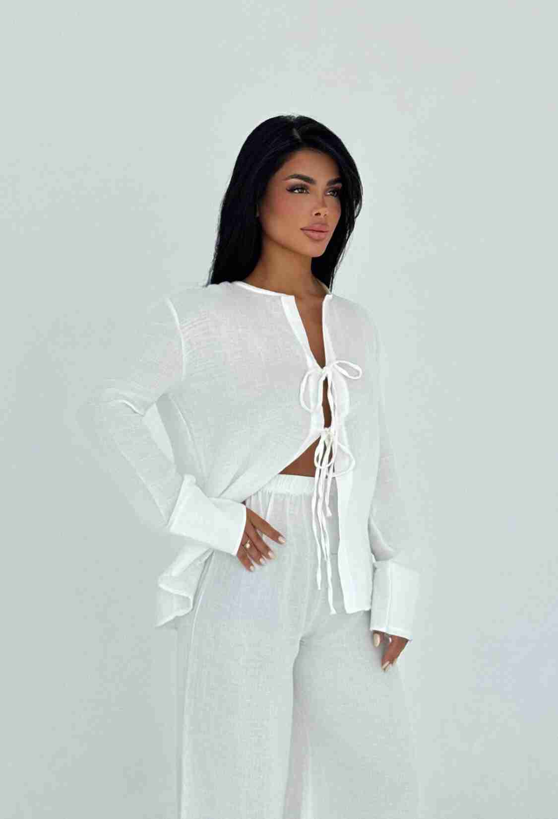 Elegant Suit With Wide Leg Palazzo Pants - Brand: EYYO ATELIER - Women & Kids, Baby Clothes Wholesale - TheBS Women