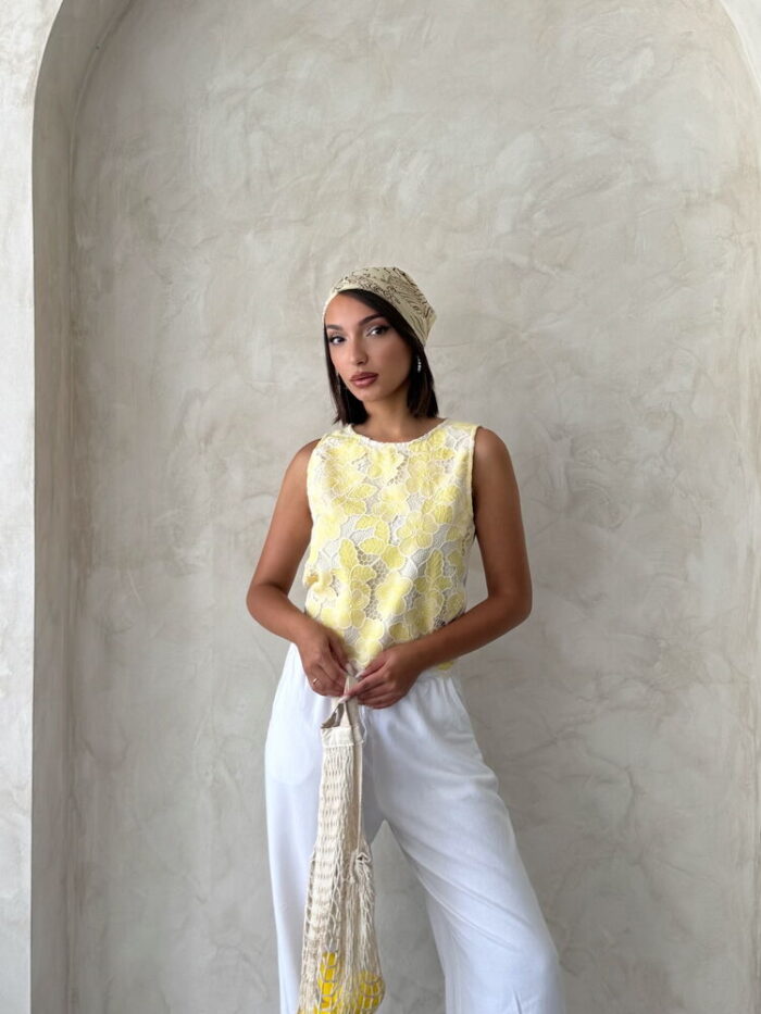 Floral Sleeveless Cap Sleeve Blouse - Producer: Topshow - Wholesale Women Clothes - TheBS Women